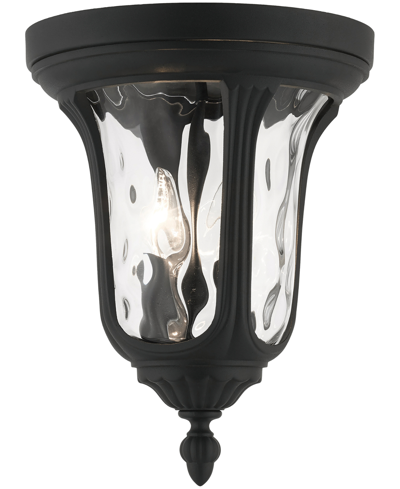 Livex Oxford 2 Light Outdoor Ceiling Mount In Textured Black