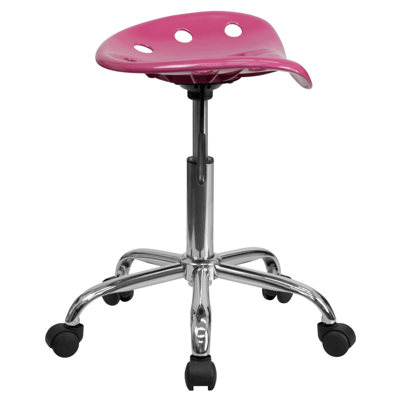 FLASH FURNITURE VIBRANT PINK TRACTOR SEAT AND CHROME STOOL