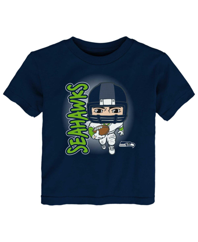 Outerstuff Babies' Toddler Boys And Girls Navy Seattle Seahawks Scrappy Sequel T-shirt