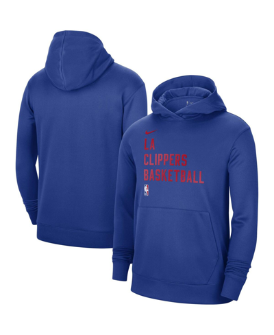 Nike Men's And Women's  Blue La Clippers 2023/24 Performance Spotlight On-court Practice Pullover Hoo