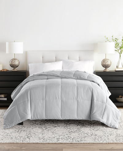 Ienjoy Home All Season Lightweight Solid Down Alternative Comforter, Full/queen In Light Gray