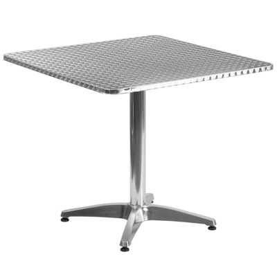 Flash Furniture 31.5'' Square Aluminum Indoor-outdoor Table With Base In Gray