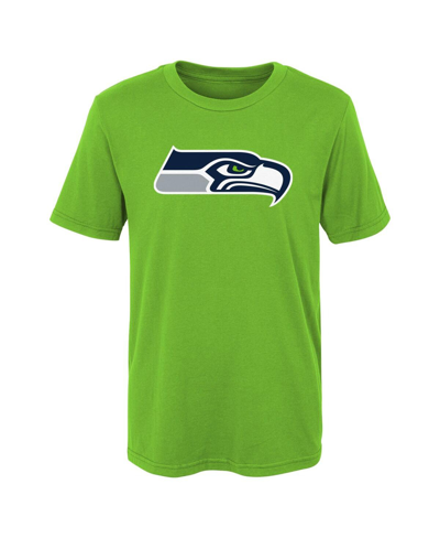 Outerstuff Kids' Little Boys And Girls Neon Green Seattle Seahawks Primary Logo T-shirt