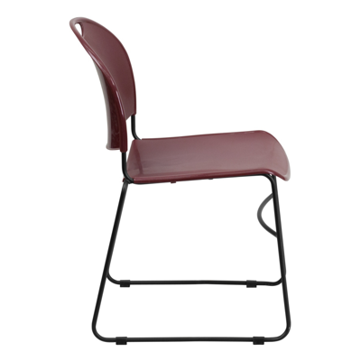 Flash Furniture Hercules Series 880 Lb. Capacity Burgundy Ultra-compact Stack Chair With Black Frame In Dark Red
