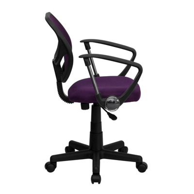Flash Furniture Mid-back Purple Mesh Swivel Task Chair With Arms