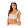 Edikted Sunday Knit Crop Top In Cream