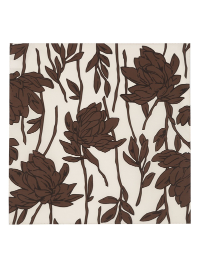 Brunello Cucinelli Floral-print Scarf In Brown