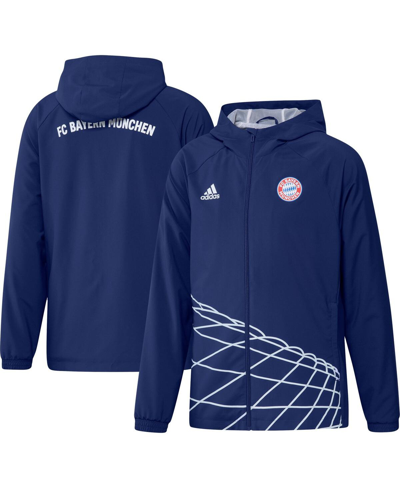 Adidas Originals Men's Adidas Blue Bayern Munich Graphic Raglan Full-zip Windbreaker Jacket