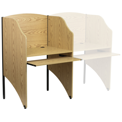 Flash Furniture Starter Study Carrel In Oak Finish In Brown
