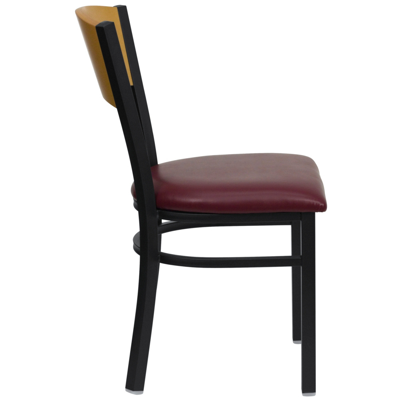 Flash Furniture Hercules Series Black Circle Back Metal Restaurant Chair In Dark Red