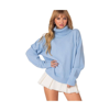 Edikted Isabelle Oversize Turtleneck Sweater In Light-blue