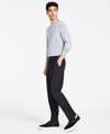 HUGO BY HUGO BOSS MEN'S MODERN-FIT WOOL CHARCOAL SUIT PANTS