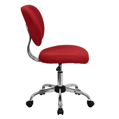 Flash Furniture Mid-back Red Mesh Swivel Task Chair With Chrome Base