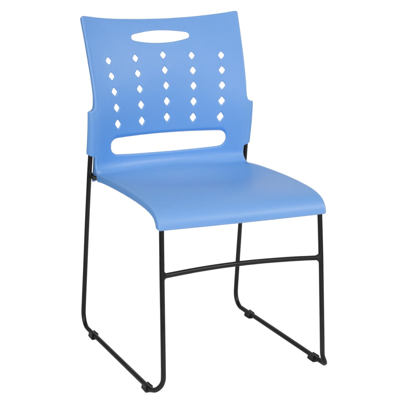 Flash Furniture Hercules Series 881 Lb. Capacity Sled Base Stack Chair With Air-vent Back In Blue