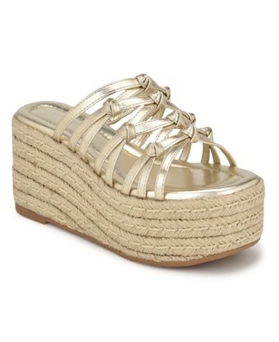 Nine West Cristy Espadrille Wedge Sandal In Gold