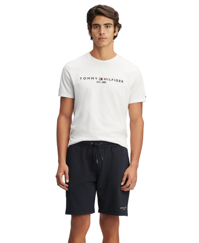 Tommy Hilfiger Men's Cotton Fleece Logo Shorts In Desert Sky