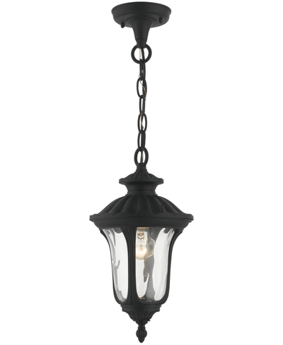 Livex Oxford 1 Light Outdoor Pendant Lantern In Textured Black