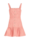 Cinq À Sept Women's Mina Spacedye Buttoned Mindress In Rose White