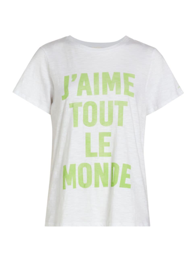 Cinq À Sept Women's Jaime Tout Le Monde Graphic T-shirt In White Aloe