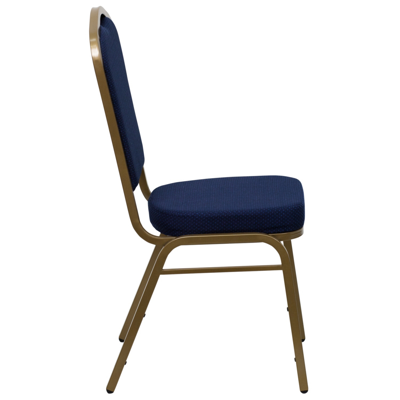 Flash Furniture Hercules Series Crown Back Stacking Banquet Chair In Navy Blue Patterned Fabric