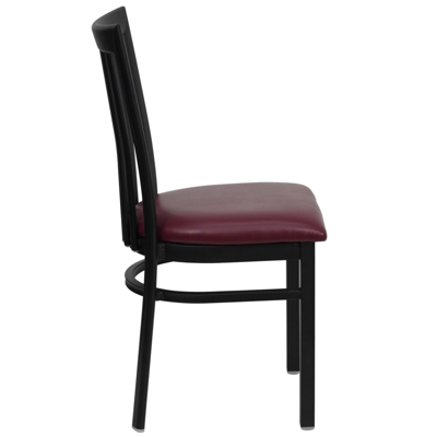 Flash Furniture Hercules Series Black School House Back Metal Restaurant Chair In Dark Red