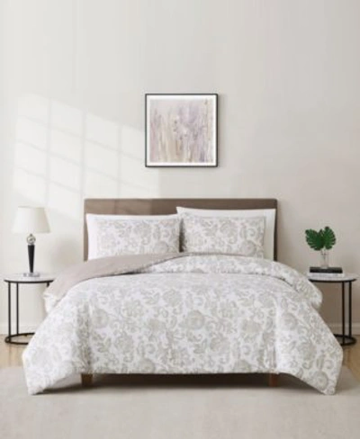Cannon Sylvana Jacobean Comforter Sets In White,taupe
