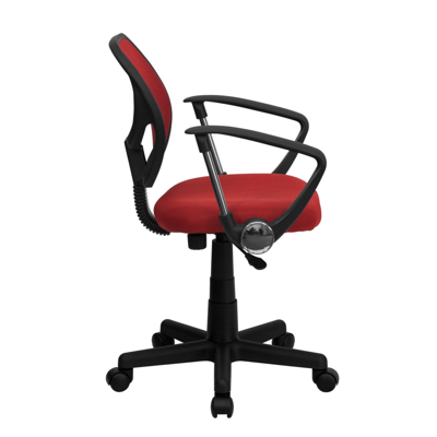 Flash Furniture Mid-back Red Mesh Swivel Task Chair With Arms