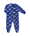 OUTERSTUFF NEWBORN ROYAL LOS ANGELES RAMS ALLOVER PRINT RAGLAN FULL-ZIP JUMPER