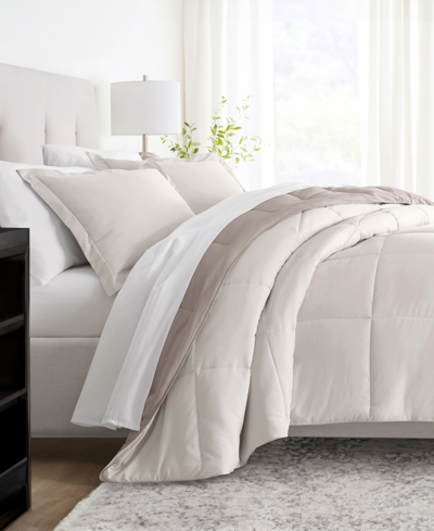 Ienjoy Home Restyle Your Room Reversible Comforter Set By The Home Collection, Queen/full In Natural,latte