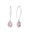 Macy's Crystal Wire Drop Earrings (24/25 Ct. T.w.) In Fine Silver Plated Brass Or 14k Gold Over Fine Silver In Light Pink