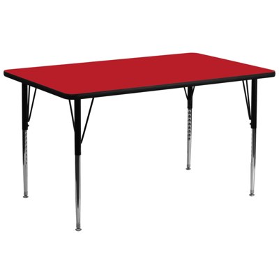 Flash Furniture 30''w X 72''l Rectangular Red Hp Laminate Activity Table