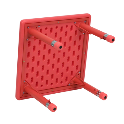 Flash Furniture 24'' Square Red Plastic Height Adjustable Activity Table