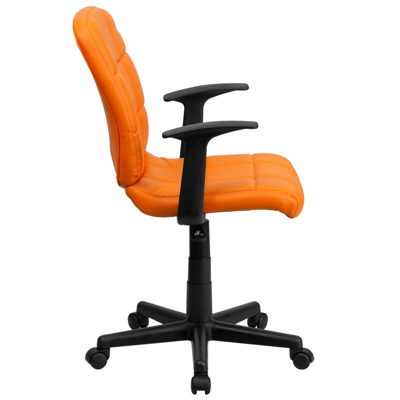 Flash Furniture Mid-back Orange Quilted Vinyl Swivel Task Chair With Arms