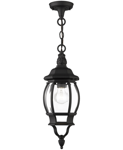 Livex Frontenac 1 Light Outdoor Pendant Lantern In Textured Black
