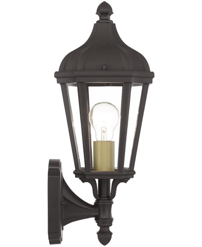 Livex Morgan 1 Light Outdoor Wall Lantern In Bronze With Antique Gold