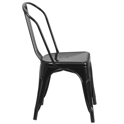 Flash Furniture Black Metal Indoor-outdoor Stackable Chair