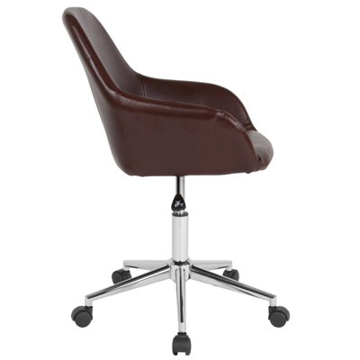 Flash Furniture Cortana Home And Office Mid-back Chair In Brown Leather