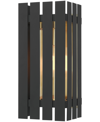 Livex Greenwick 1 Light Outdoor Wall Lantern In Black With Satin Brass