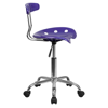 FLASH FURNITURE VIBRANT VIOLET AND CHROME SWIVEL TASK CHAIR WITH TRACTOR SEAT
