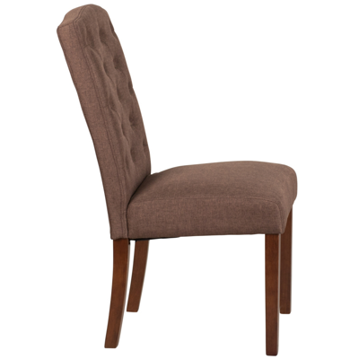 Flash Furniture Hercules Grove Park Series Brown Fabric Tufted Parsons Chair