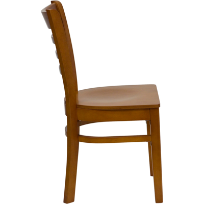 Flash Furniture Hercules Series Vertical Slat Back Cherry Wood Restaurant Chair In Red