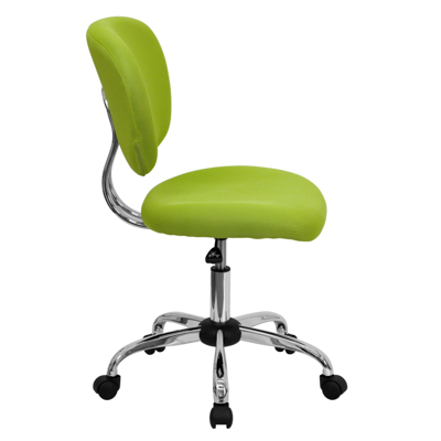 Flash Furniture Mid-back Apple Green Mesh Swivel Task Chair With Chrome Base