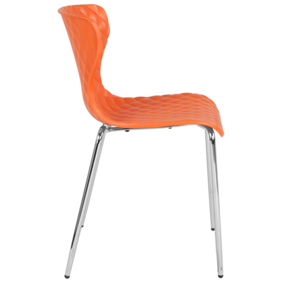 Flash Furniture Lowell Contemporary Design Orange Plastic Stack Chair