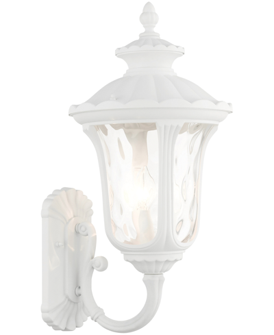 Livex Oxford 3 Light Outdoor Wall Lantern In Textured White