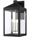 Livex Nyack 5 Light Outdoor Wall Lantern In Black With Brushed
