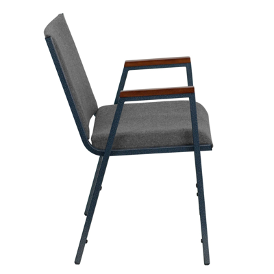Flash Furniture Hercules Series Heavy Duty Gray Fabric Stack Chair With Arms