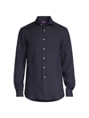 Ralph Lauren Purple Label Men's Serengeti Linen Button-front Shirt In Spring Navy