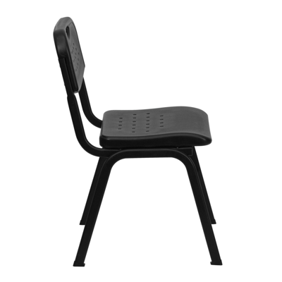 Flash Furniture Hercules Series 880 Lb. Capacity Black Plastic Stack Chair With Black Frame