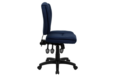 Flash Furniture Mid-back Navy Blue Fabric Multifunction Ergonomic Swivel Task Chair