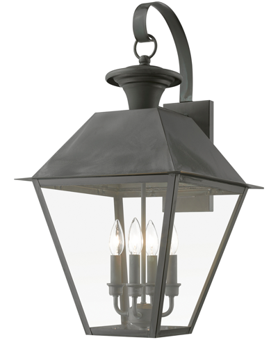 Livex Wentworth 4 Light Outdoor Extra Large Wall Lantern In Charcoal